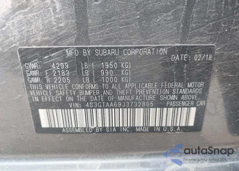 2018 Subaru Impreza 2.0I z USA, uszkodzony, nr VIN 4S3GTAA69J3732805